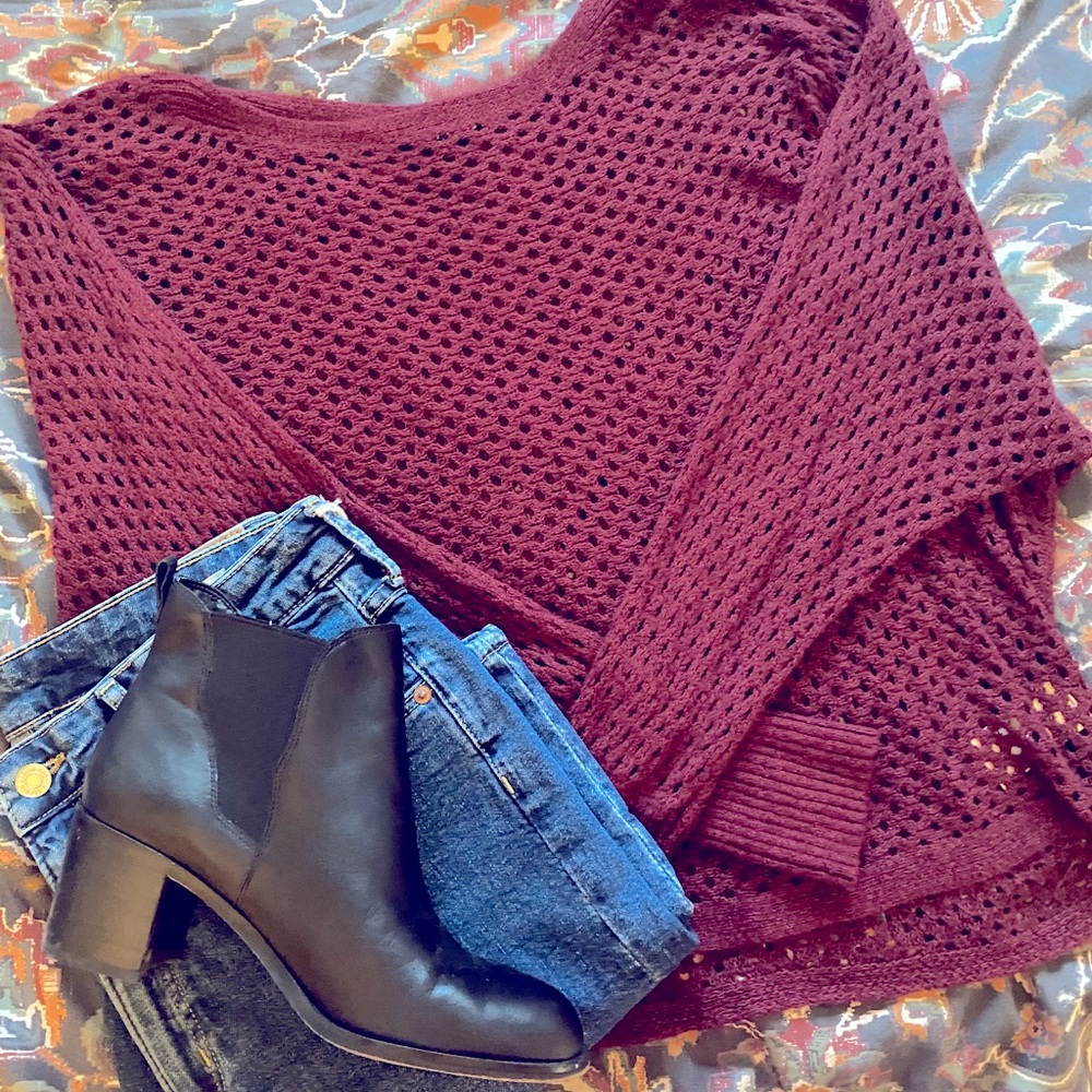Express | open stitch dolman sweater
